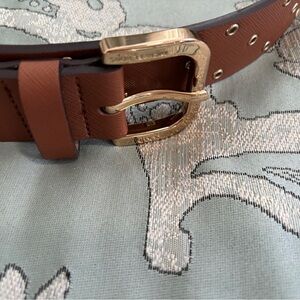 Tan Leather Belt with Multiple Hole michael kors